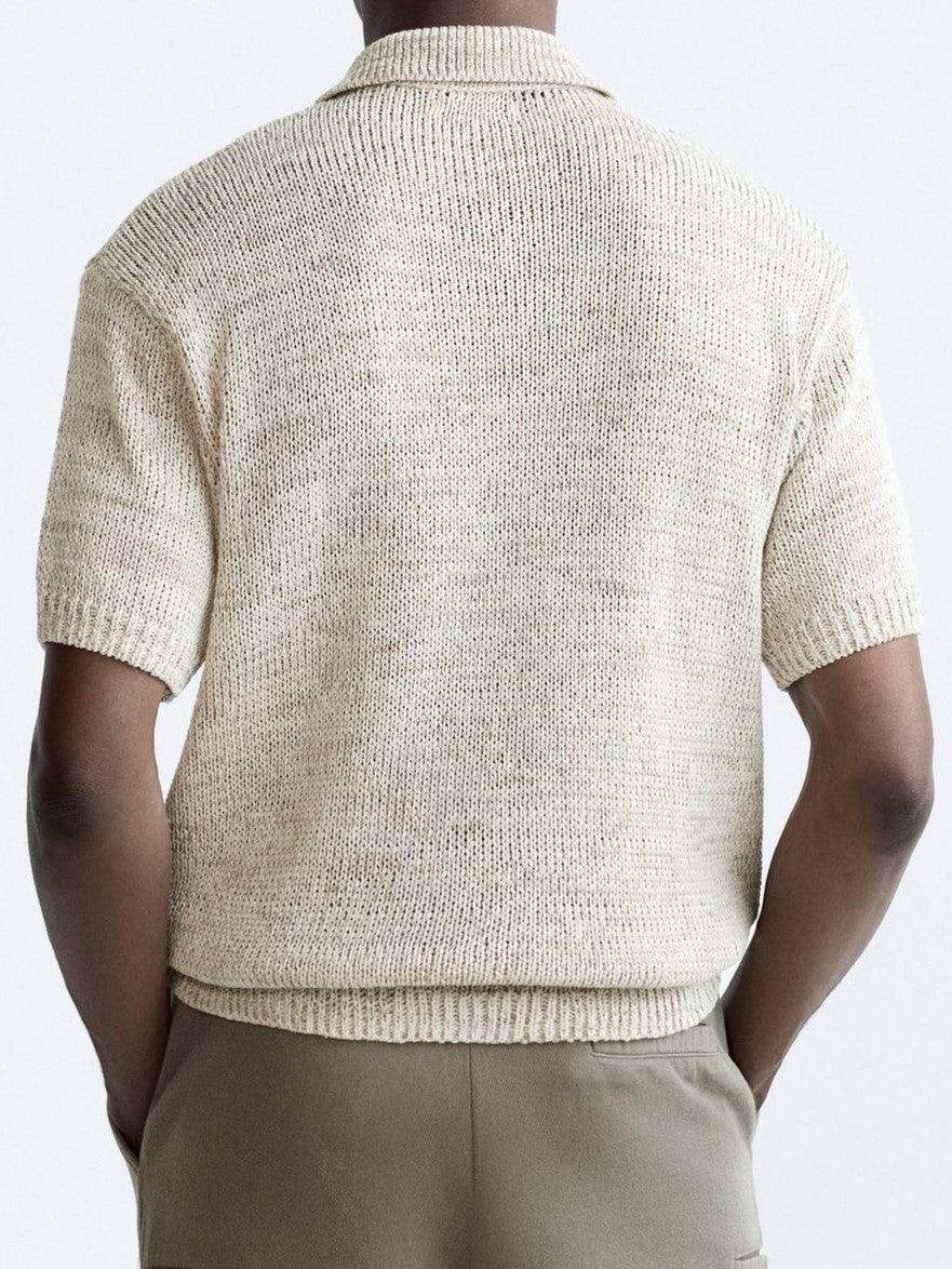 Vintage Strickpolo Lässig Relaxed Fit