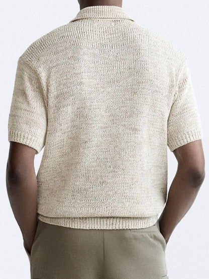 Vintage Strickpolo Lässig Relaxed Fit
