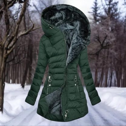 Daunenmantel Slim Fit Kapuze Isolierend Gepolstert