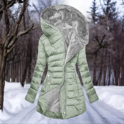 Daunenmantel Slim Fit Kapuze Isolierend Gepolstert
