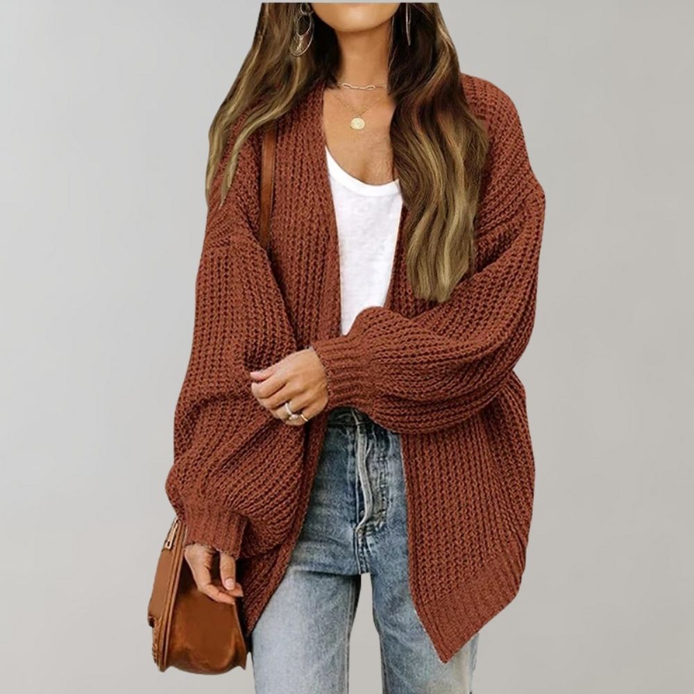 Damen Strickjacke Offen Vorne Modern Freizeit