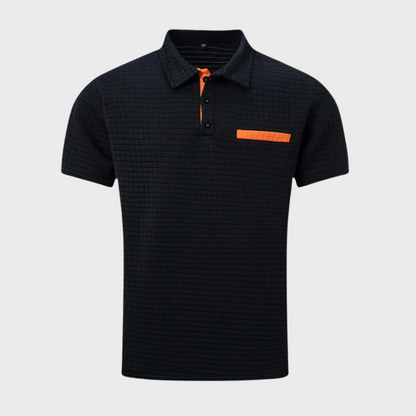 Poloshirt Herren Waffelstrick Kontrastfarbe Modern