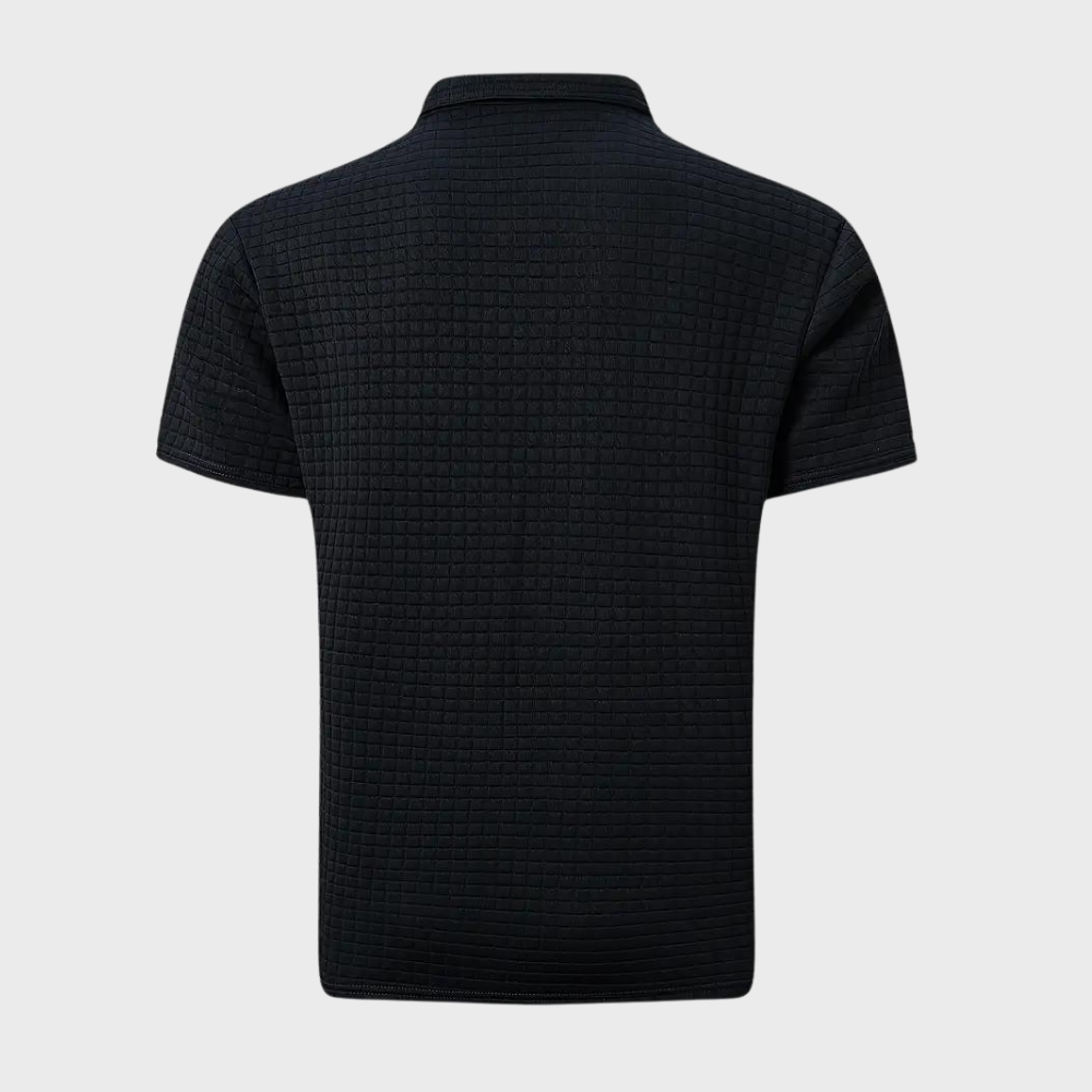 Poloshirt Herren Waffelstrick Kontrastfarbe Modern