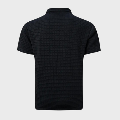 Poloshirt Herren Waffelstrick Kontrastfarbe Modern