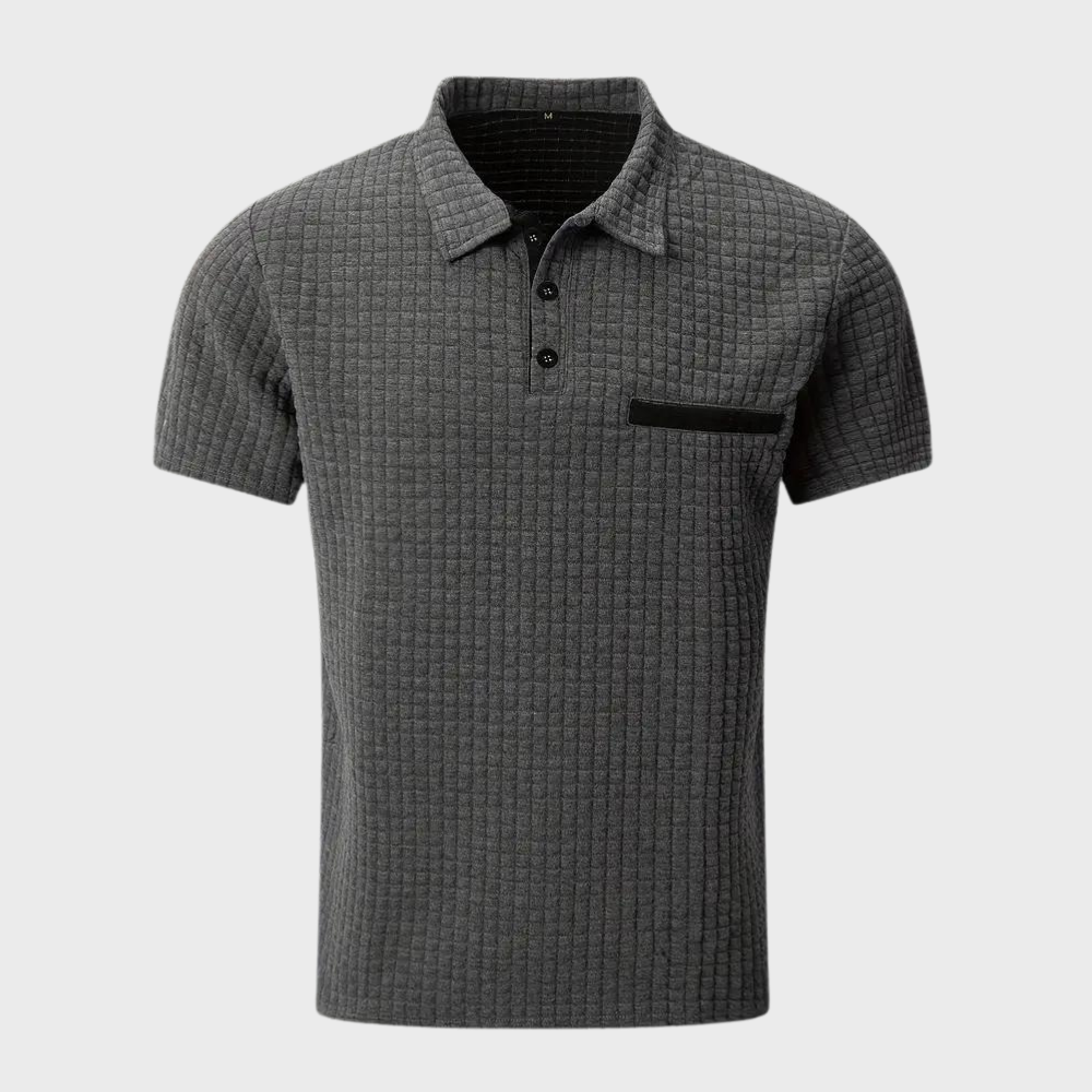 Poloshirt Herren Waffelstrick Kontrastfarbe Modern