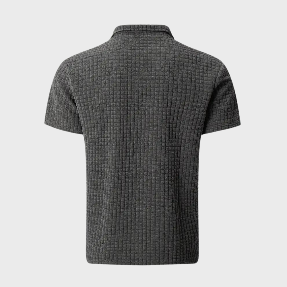 Poloshirt Herren Waffelstrick Kontrastfarbe Modern