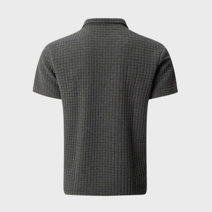 Poloshirt Herren Waffelstrick Kontrastfarbe Modern