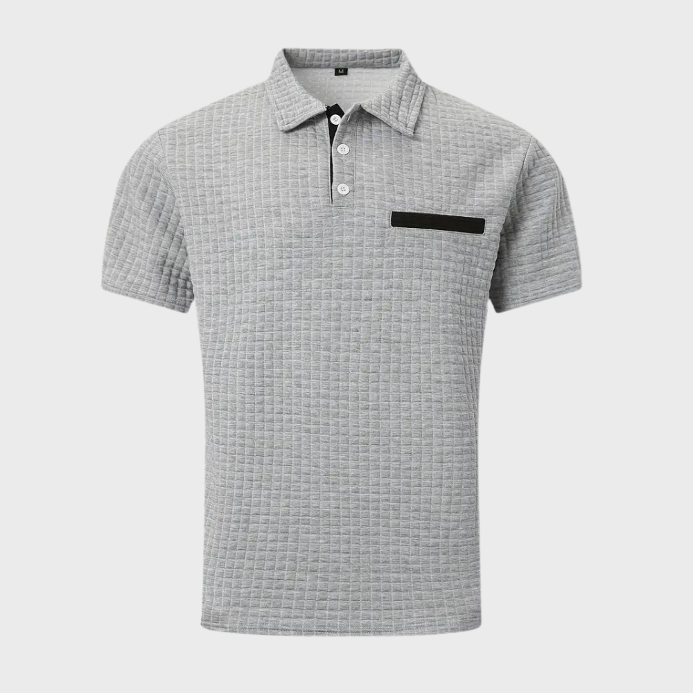 Poloshirt Herren Waffelstrick Kontrastfarbe Modern