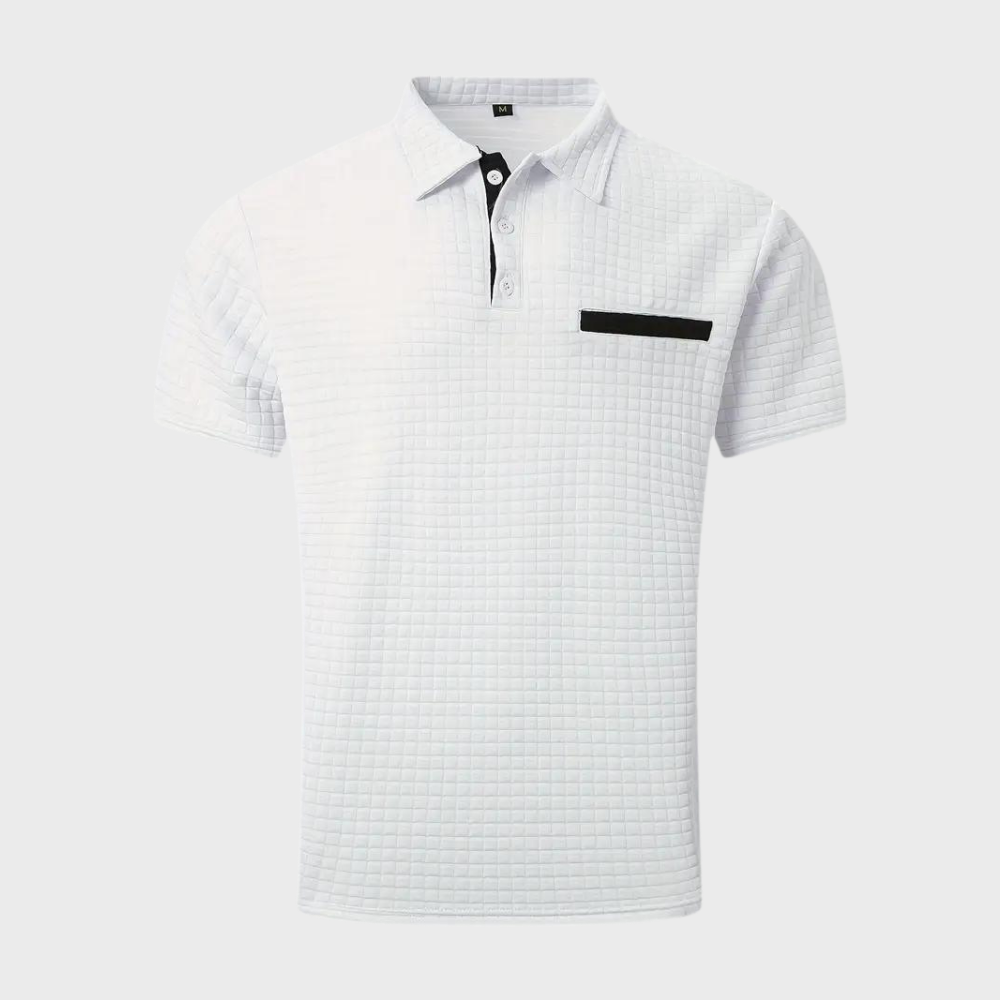 Poloshirt Herren Waffelstrick Kontrastfarbe Modern