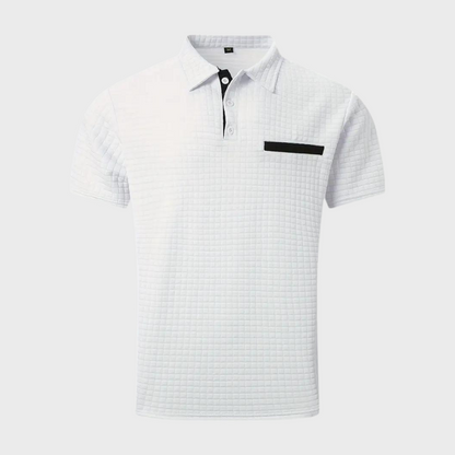 Poloshirt Herren Waffelstrick Kontrastfarbe Modern
