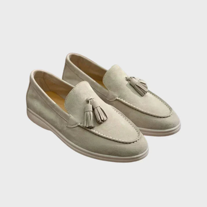 Weiche Schaffell Loafer Damen Quaste Winter Mode