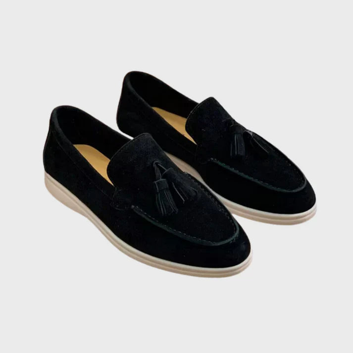Weiche Schaffell Loafer Damen Quaste Winter Mode