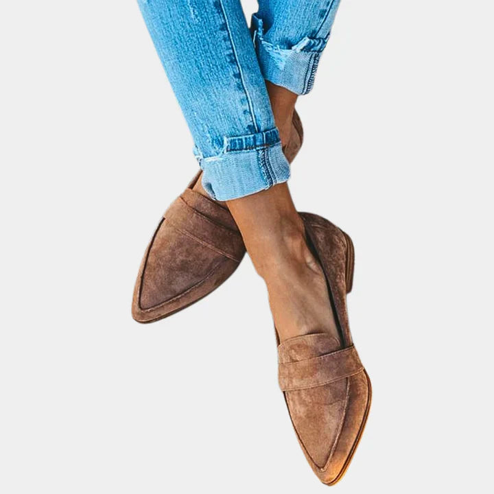 Damen Stiefel Wildleder Optik Braun