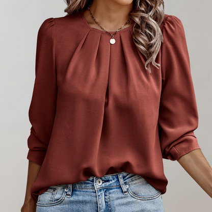 Elegante Damen Bluse Satin Glanz Optik