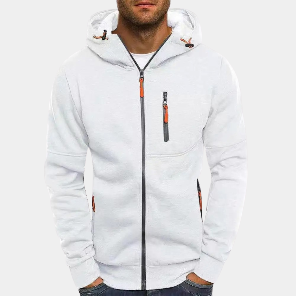 Lässiger Herren Hoodie mit Reißverschluss Schwarz