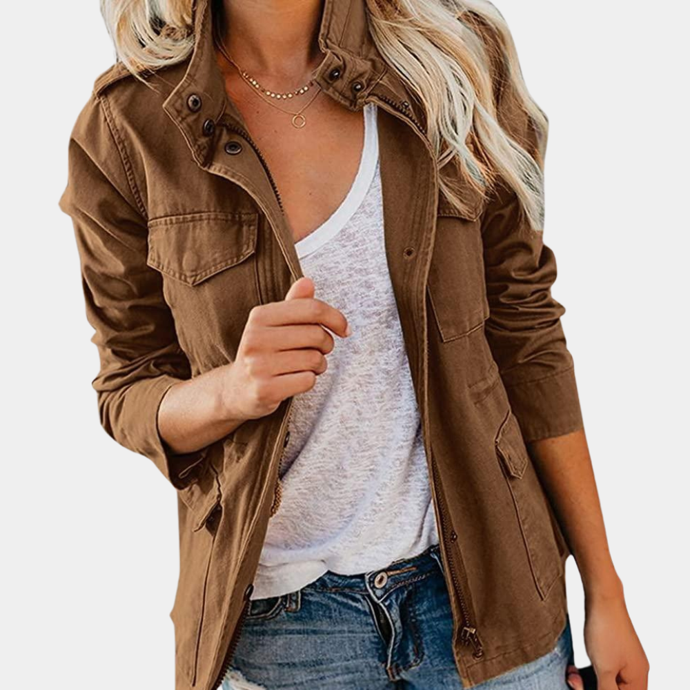 Frauen Lederjacke Lässig Modern Schwarz