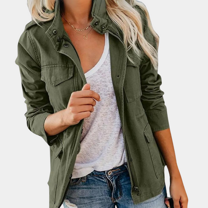 Frauen Lederjacke Lässig Modern Schwarz