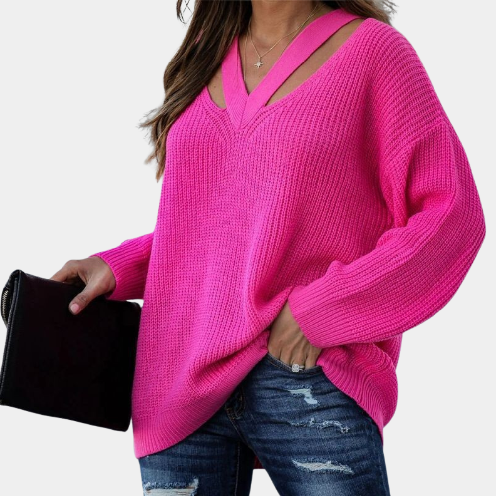 Eva Damenpullover: Elegantes V-Neck Design