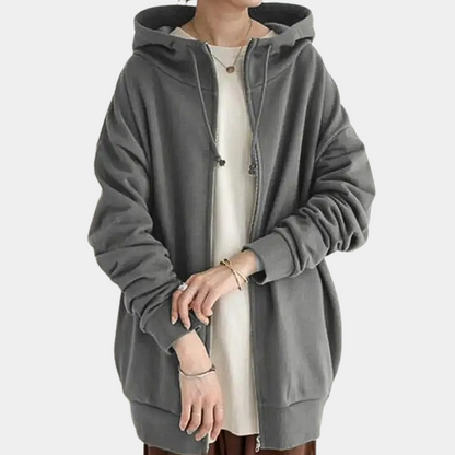 Damen Hoodie Reißverschluss Herbst Mode - BerlinGlamour