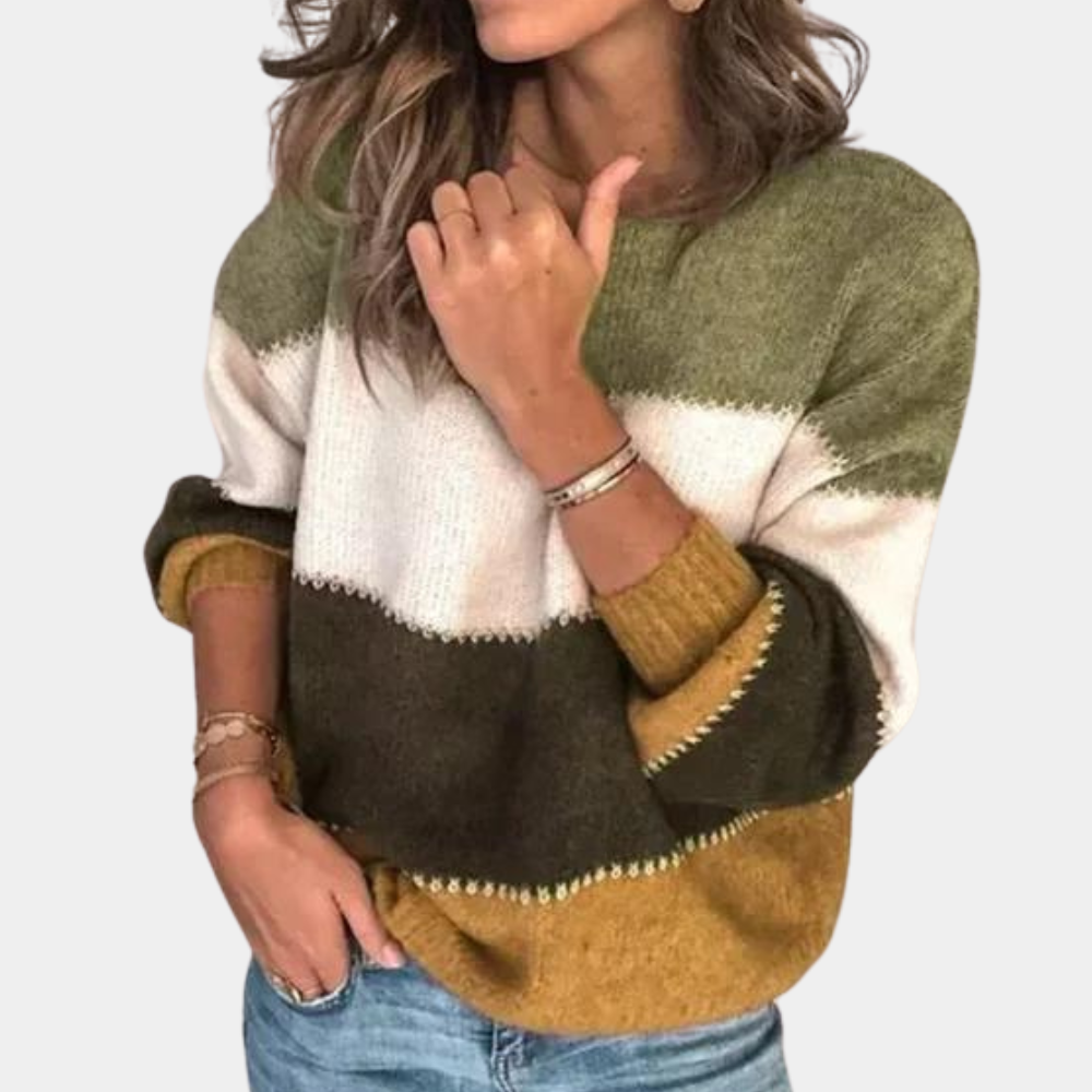 Modischer Damenpullover Claire mit elegantem Streifenmuster