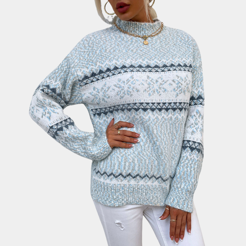 Zauberhafter Heidi-Pullover mit Schneeflockenmuster für Damen