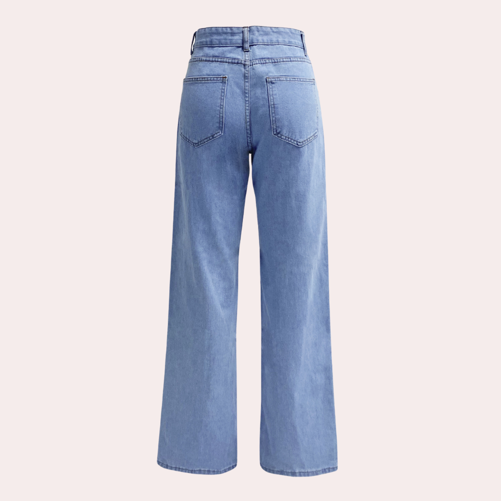 Hohe Taille Straight Leg Jeans Damen