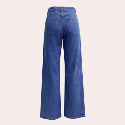 Hohe Taille Straight Leg Jeans Damen
