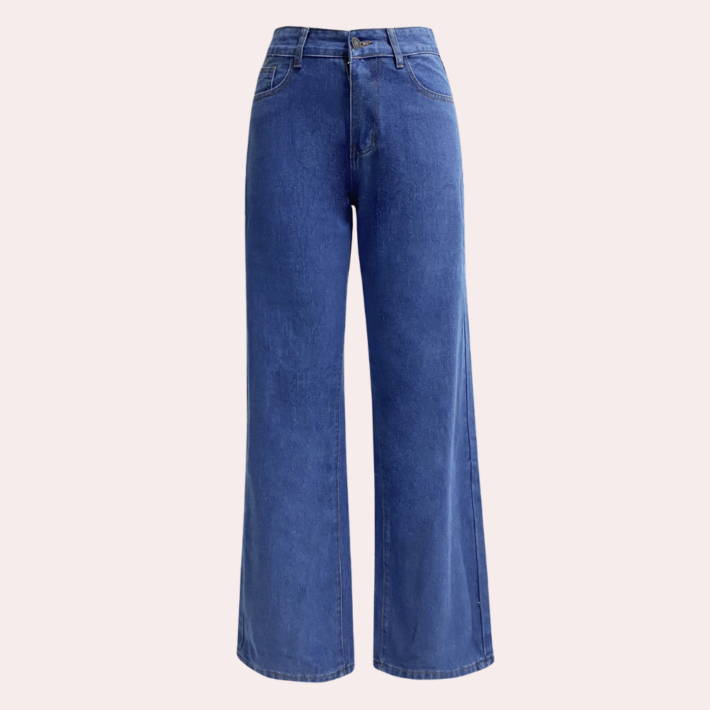 Hohe Taille Straight Leg Jeans Damen