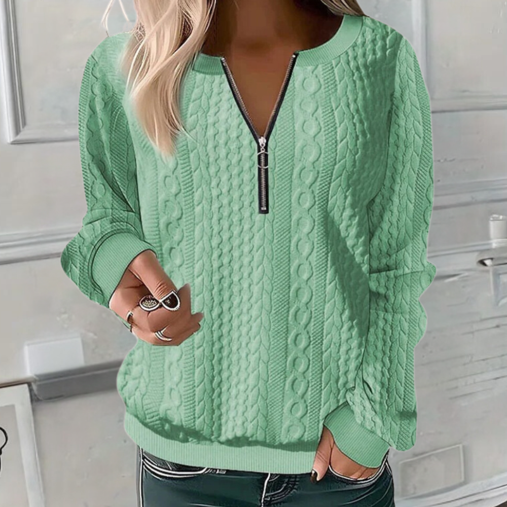 Stilvoller, komfortabler Damenpullover mit Struktur für einen lässigen, luxuriösen Look.