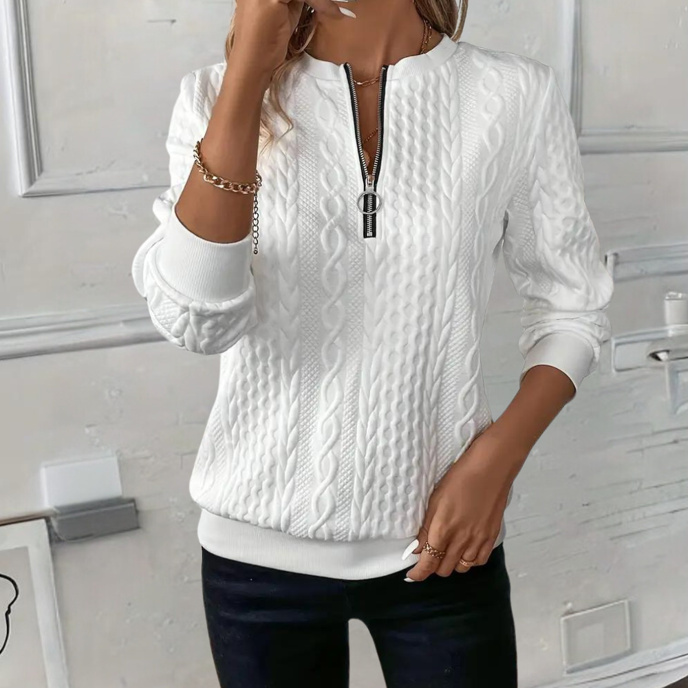 Stilvoller, komfortabler Damenpullover mit Struktur für einen lässigen, luxuriösen Look.