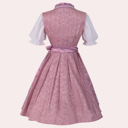 Damen Dirndl Blumenmuster Fein Stickerei - BerlinGlamour
