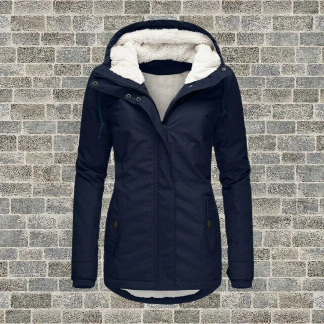 Modischer Wintermantel mit Kapuze Damen
