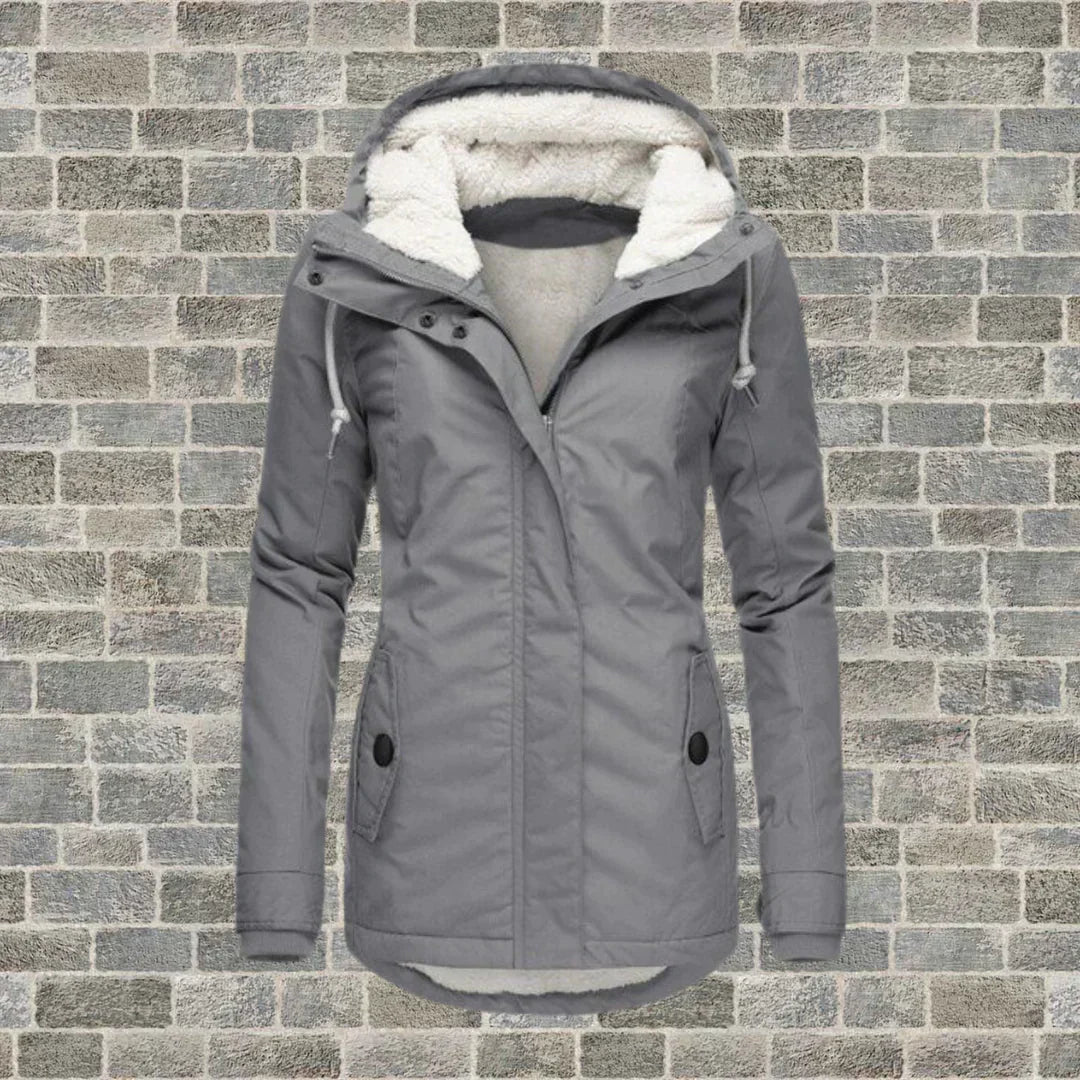 Modischer Wintermantel mit Kapuze Damen - BerlinGlamour