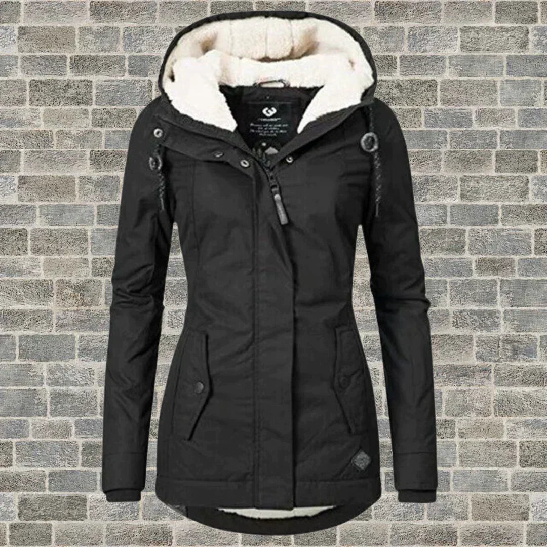 Modischer Wintermantel mit Kapuze Damen