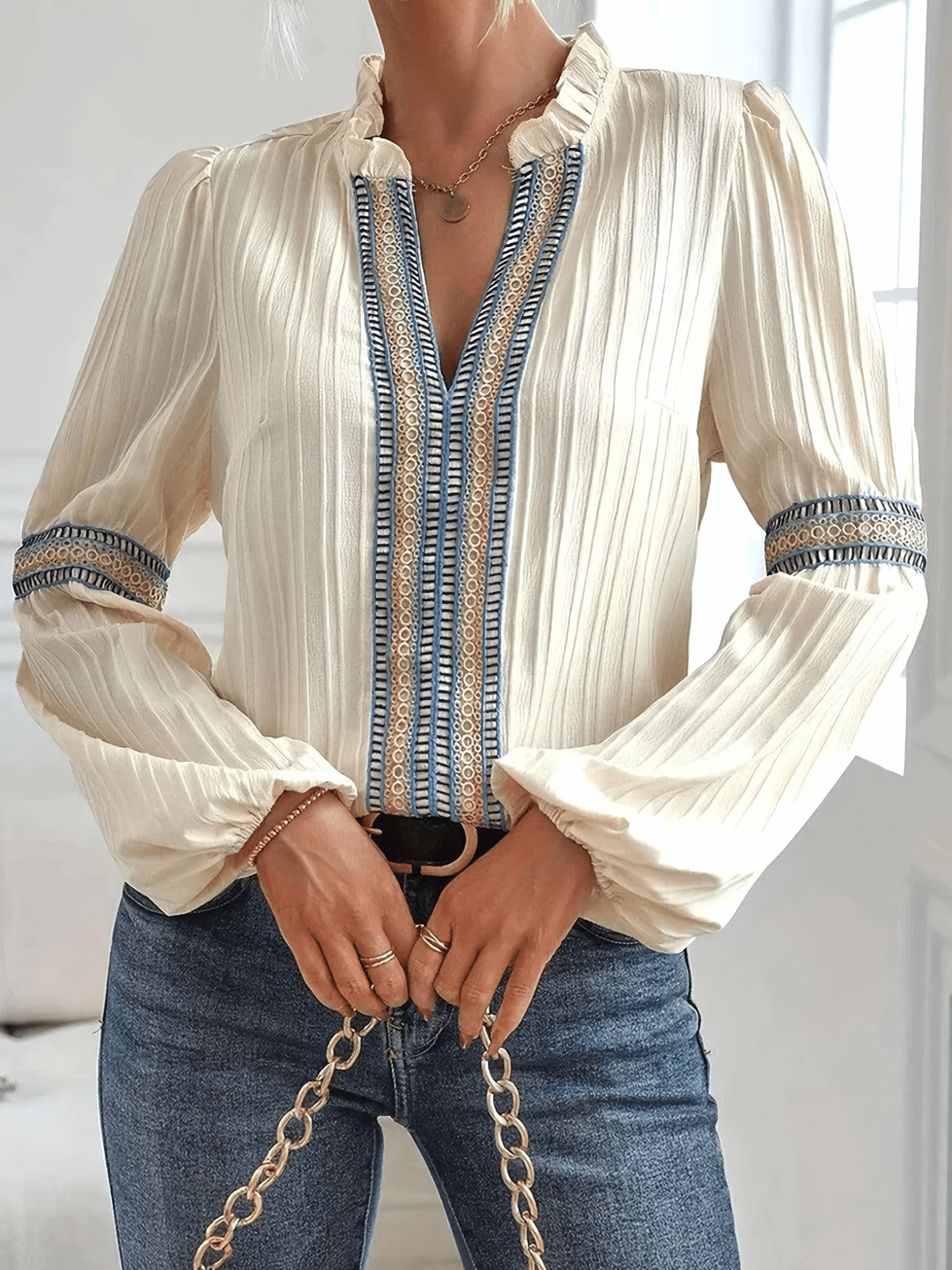 Boho Bluse Damen Spitzen Top Chic Frauen - BerlinGlamour