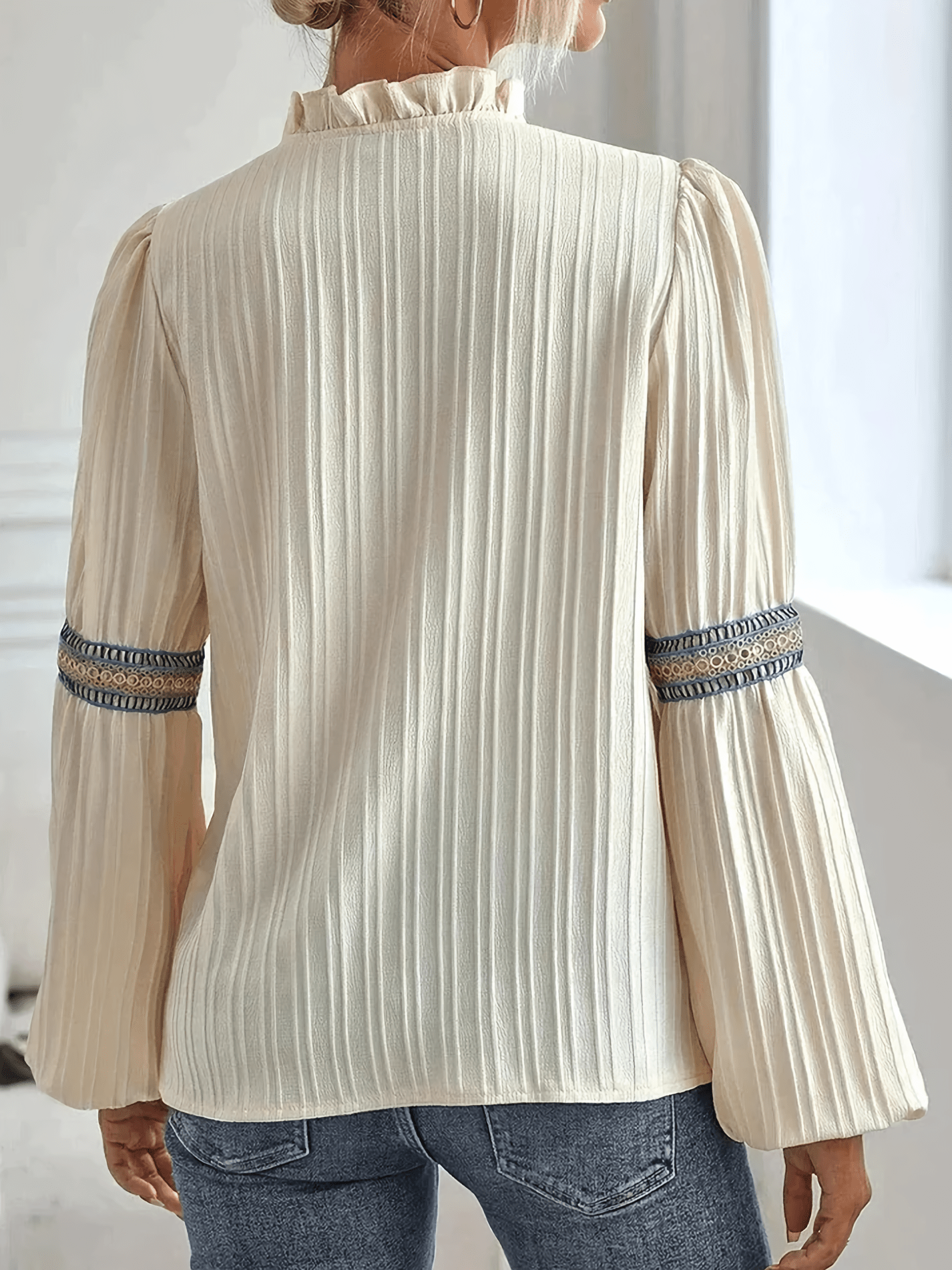 Boho Bluse Damen Spitzen Top Chic Frauen
