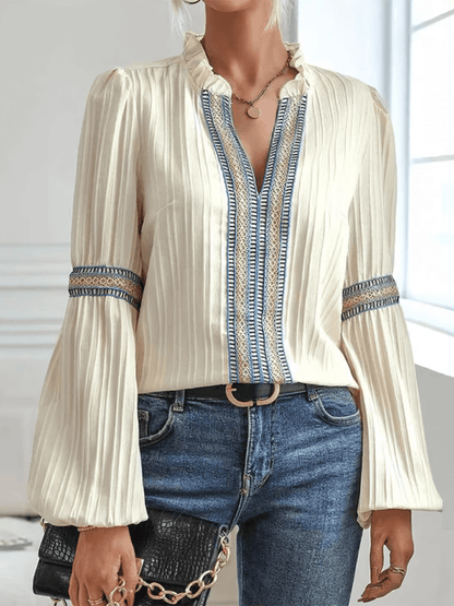 Boho Bluse Damen Spitzen Top Chic Frauen