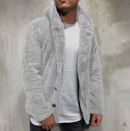 Herren Fleece Pullover Kapuzenjacke Warm