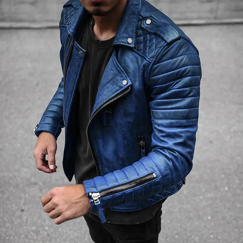 Lederjacke Herren Schwarz Hochwertig Ledermantel