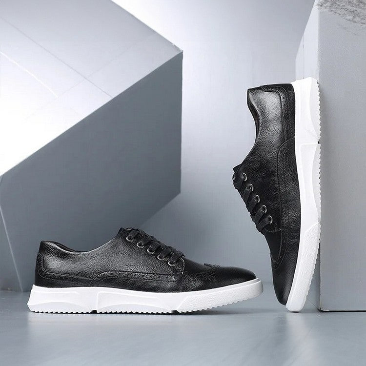 Herren Leder Sneaker Elegant Braun für Geschäftsanlässe