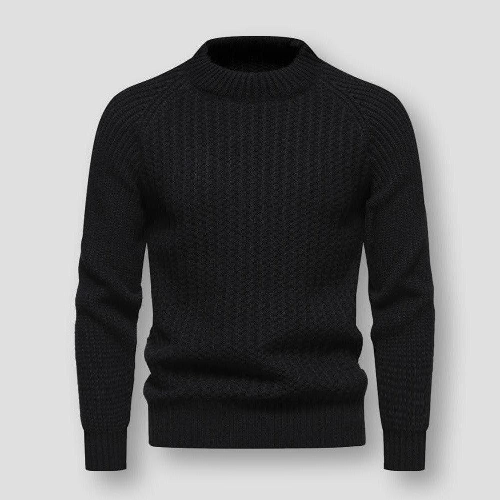 Herren Strickpullover Waffelstrick Hochwertig Warm