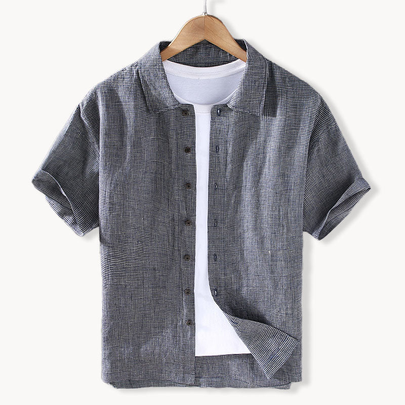 Herren Leinen Hemd Bequem Elegant Sommer