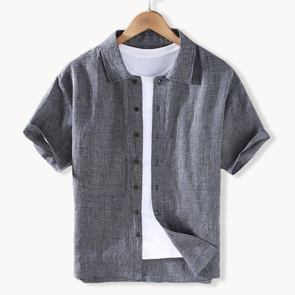 Herren Leinen Hemd Bequem Elegant Sommer