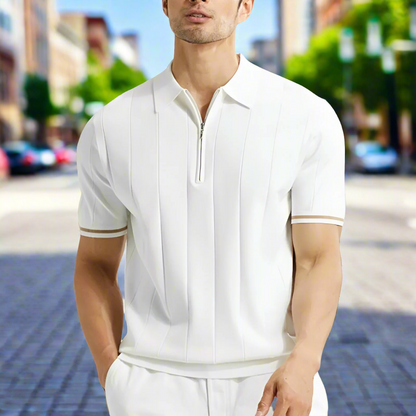 Herren Polo Reißverschluss Klassisch Modern - BerlinGlamour