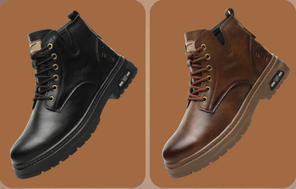 Herren Schnürstiefel Robust Reißverschluss Wasserfest