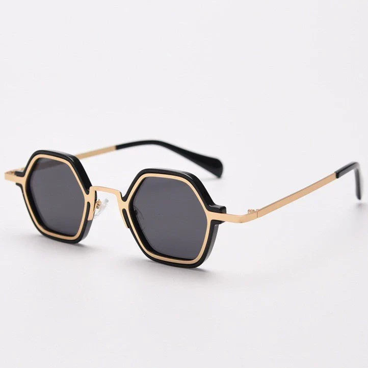 Herren Sonnenbrille Klassisch Echtleder Schwarz
