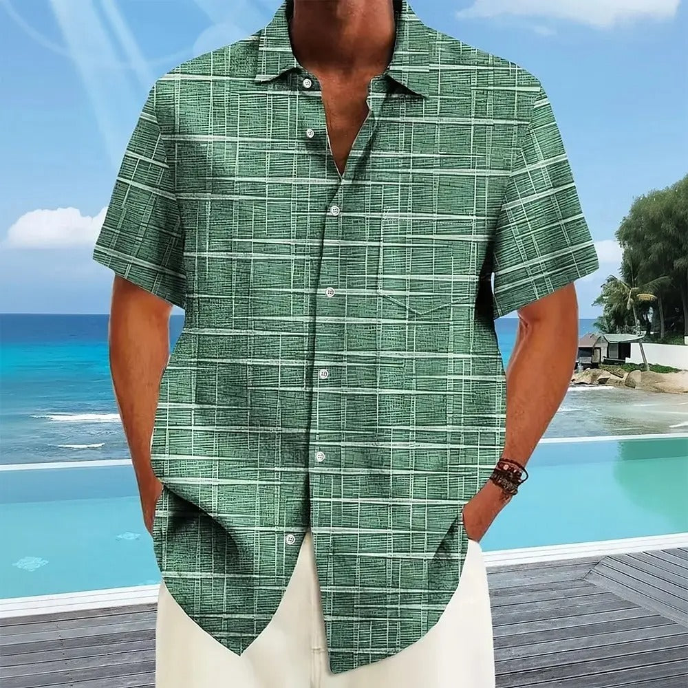 Herren Kurzarmhemd Kariert Büroshirt Modern - BerlinGlamour