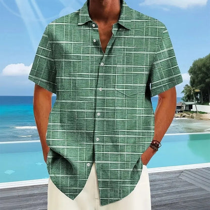 Herren Kurzarmhemd Kariert Büroshirt Modern - BerlinGlamour