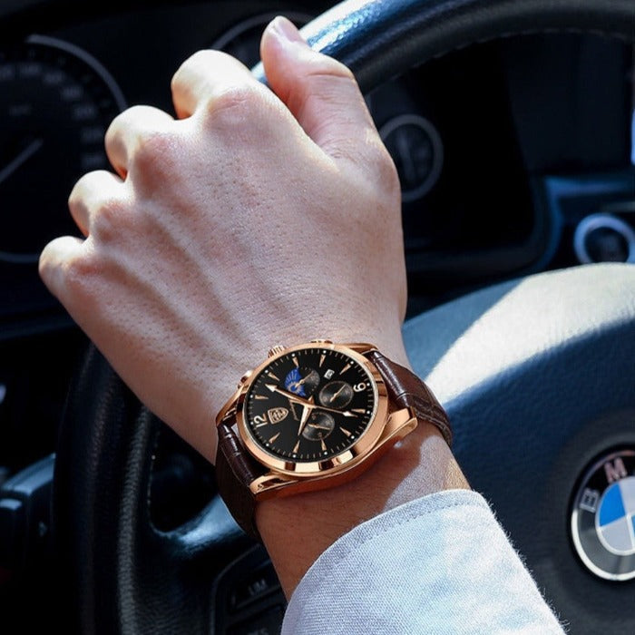 Herren Armbanduhr Edelstahl Automatik Elegant