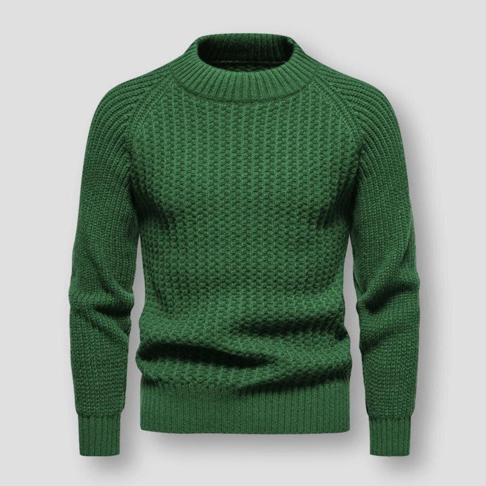 Herren Strickpullover Waffelstrick Hochwertig Warm